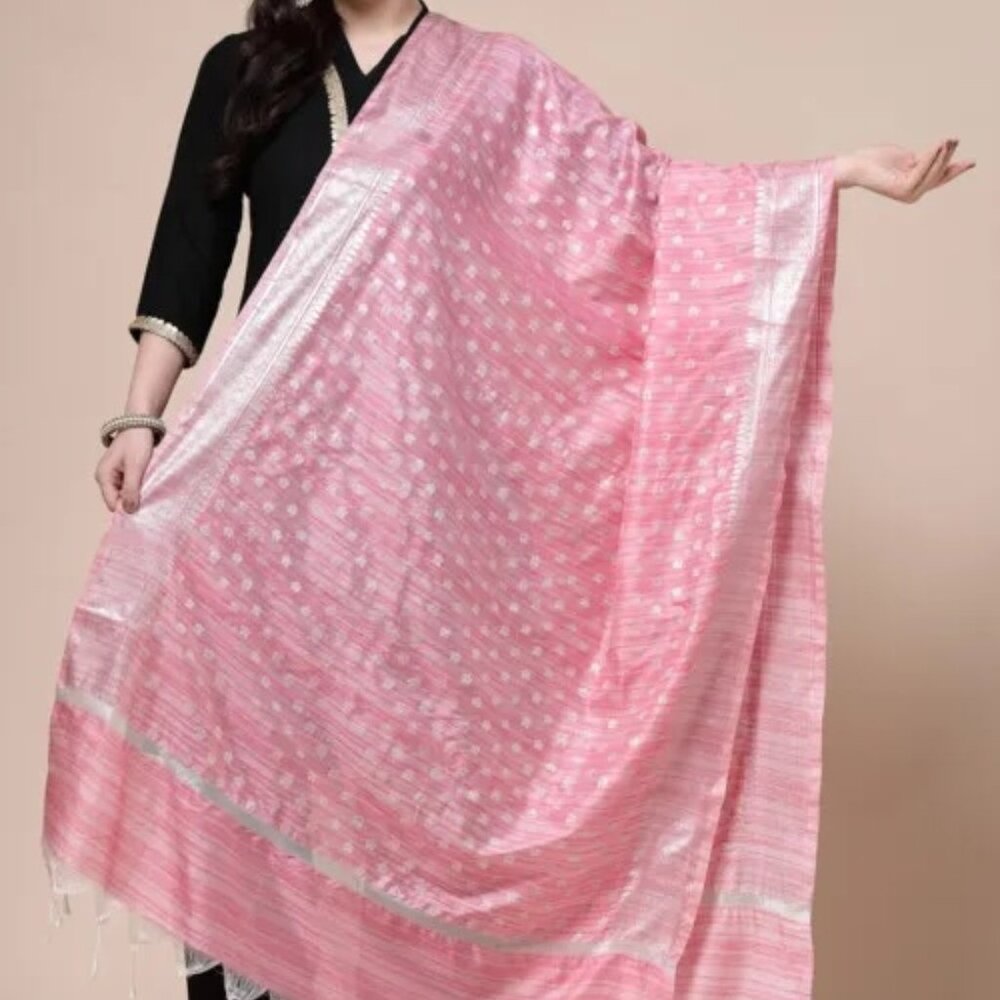 Utsav Fashion Banarasi Dupatta in Pink NWT